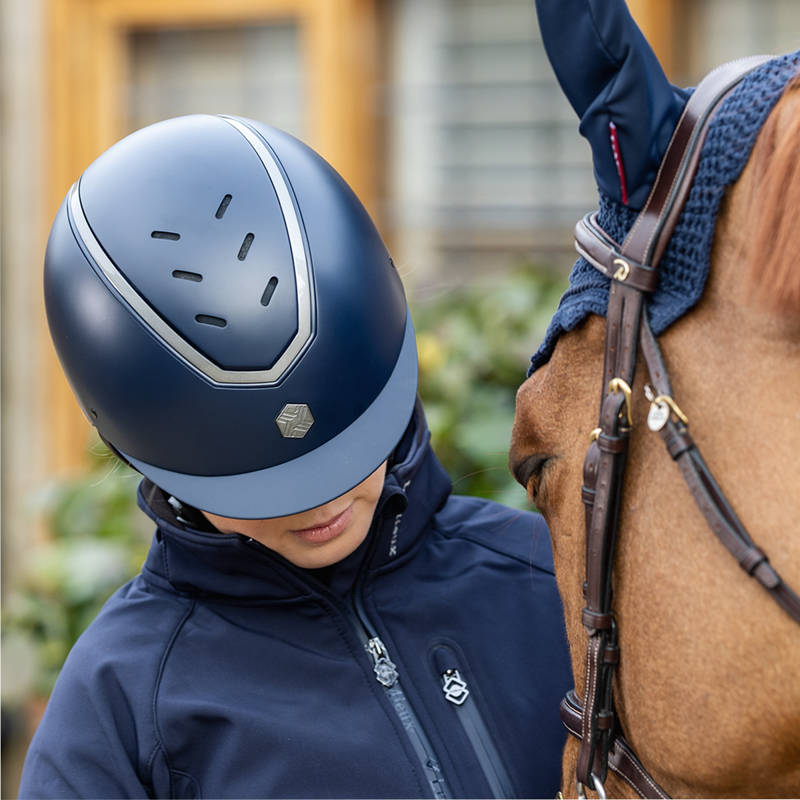 EQX by Charles Owen Kylo Riding Hat with MIPS - Navy Matte/Pewter-2